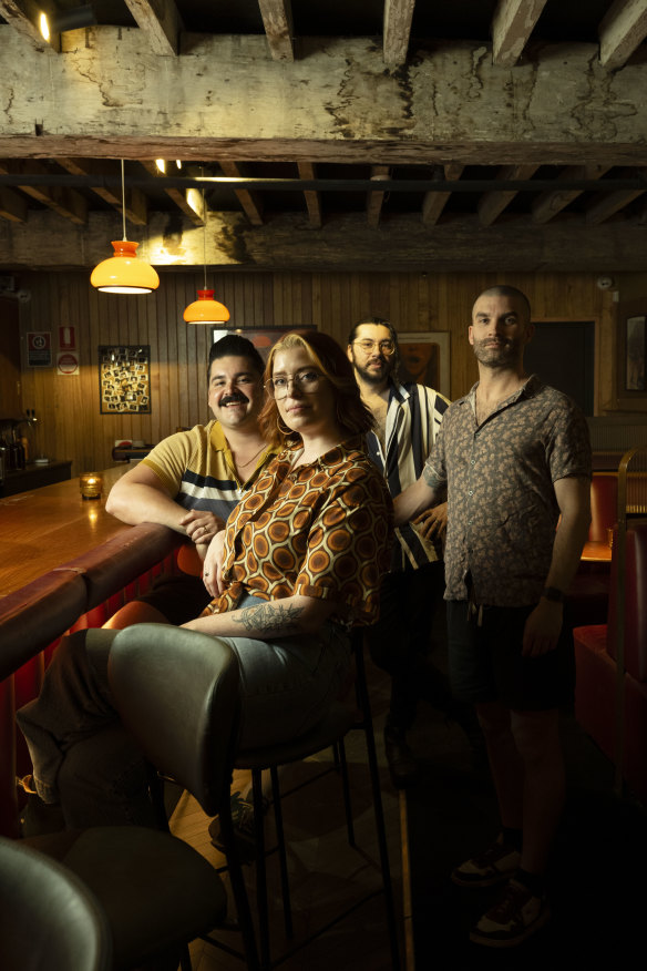 From left: Sebastian ‘Cosmo’ Soto, Alicia Clarke, Michael Jury and Glynn Firth at Double Deuce Lounge.
