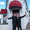 Jon Adgemis (left) of Public Hospitality Group with Guy Grossi at the rebooted Clifton Hotel.