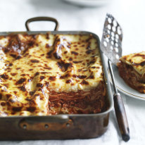 Neil Perry’s buffalo mozzarella lasagne.