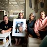 The Chater family – Ralph, Shayne, Stacey and Harry – with a photo of son and brother Brayden. Brayden died suddenly in 2022.