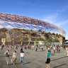 The 60,000-seat stadium would be made of timber.