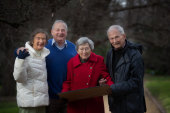 So proud: Dr Ben Quin's surviving children (left to right) Mardi Doyle, John Quin, Pat Quin and David Quin. 