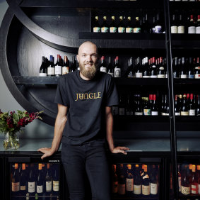 Max Gawn at his wine bar.