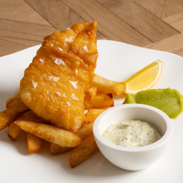 The Cornwall-style fish and chips from Rick Stein’s new restaurant at Coogee beach.