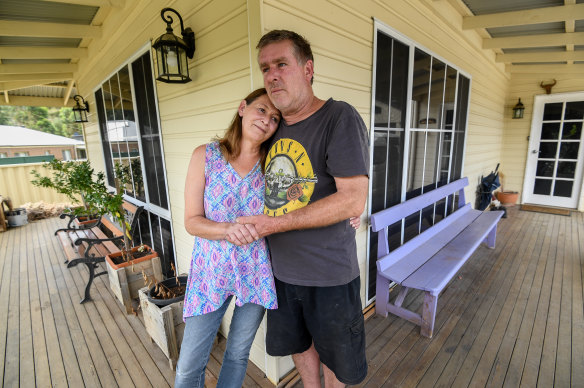 Lois and Luke van den Berk at their new home in Flowerdale.