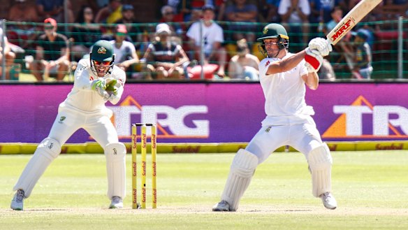 Masterful: AB de Villiers deals another blow to the Australian attack.