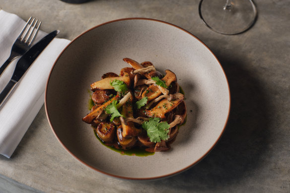 Buckwheat dumplings at Re’em are tossed in a spicy Sichuan-style sauce.