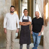 From left: General manager Joey Commerford and head chef Alessandro Mandelli with creative partner George Calombaris.