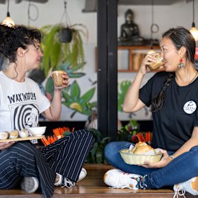 Trouper manager Rachel Bradley and Saigon Street Eats’ Kim Le Tet.