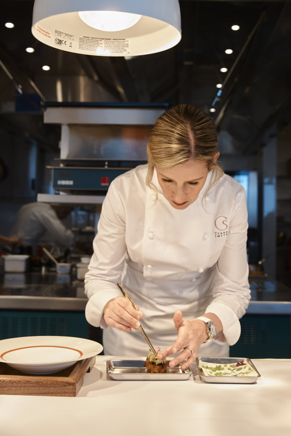 Chef Clare Smyth prepares.