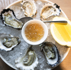 Freshly shucked oysters from Merimbula on the NSW south coast.