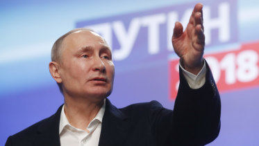 Russian President Vladimir Putin, pictured on Sunday after his re-election, dismissed questions about Russia's alleged role on the poisonings of ex-spies and dissidents.