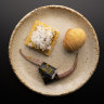 Snacks served at Restaurant Ka in Darlinghurst.