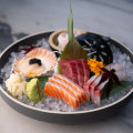 Twelve piece sashimi selection.