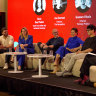 Panellists (from l-r) Pete Learmonth, Lightspeed; Petrina Baker, Baker and Frost; Joe Durrant, The Recreation; Christy Tania, GLACE Dessert, Kantaro Okada, Tsunagu Project and host Dani Valent.
