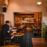 Tartan carpet leads into the pub dining room.