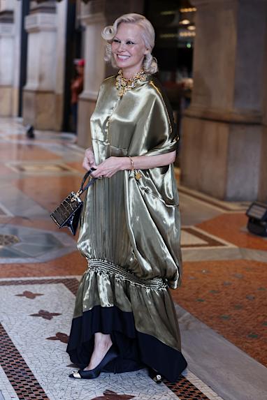 Pamela Anderson attends Vogue World: Milano 2026 at Galleria Vittorio Emanuele II on September 22, 2026 in Milan, Italy.