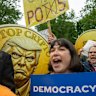More than 100 protesters descended on the Trump National Golf Club.