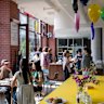 Inside the cheery all-day cafe.