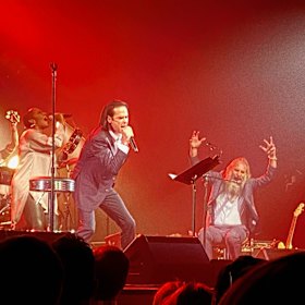 Nick Cave and Warren Ellis on stage during their recent North American tour.
