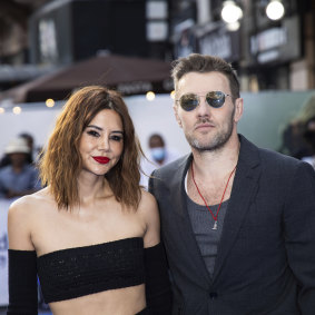 Christine Centenera and Joel Edgerton at a screening of the film Thirteen Lives in London last year.