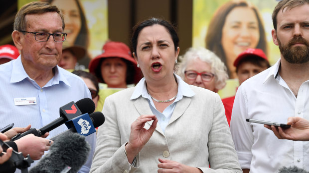 Premier Annastacia Palaszczuk campaigns in the final days before the state election.