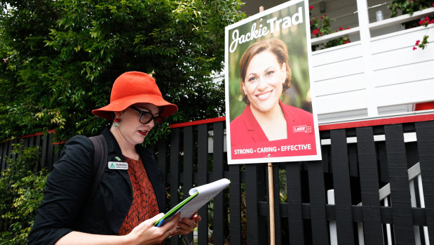 The Greens' Amy MacMahon is aiming to take South Brisbane off Deputy Premier Jackie Trad.