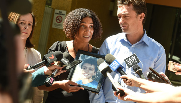 Louis Tate' parents, Simon Tate and Gabrielle Catan after Monday's hearing