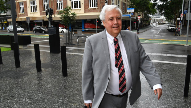 Clive Palmer outside the Brisbane Supreme Court on Tuesday.