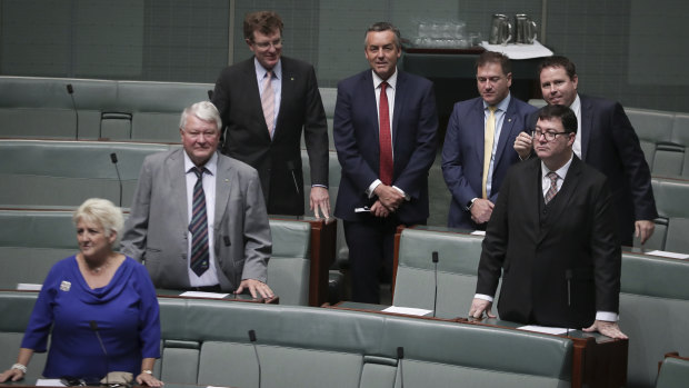 Nationals MPs Michelle Landry, Ken O'Dowd, Andrew Gee, Darren Chester, Llew O'Brien, George Christensen and Andrew Broad.
