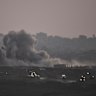 Smoke rises from Israeli bombardment of the Gaza Strip last week.