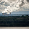 The Hazelwood pit with Yallourn power station in the background. The Coalition is talking about building nuclear reactors at sites where coal-fired power has been generated. 