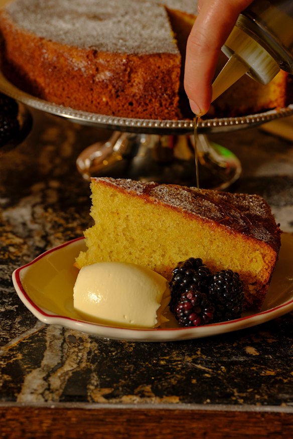 Olive oil cake.