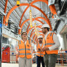 Premier Jacinta Allan at the Metro Tunnel site on Thursday inspecting the project.