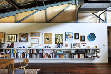 The apartment’s art, mostly acquired from friends and family, includes works by Ollie Henstridge, James Gallagher, Paul Worstead and Zaachariaha Fielding.