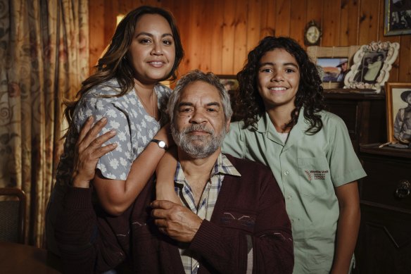 Jessica Mauboy, Kelton Pell and Lennox Monaghan in the family movie Windcatcher.