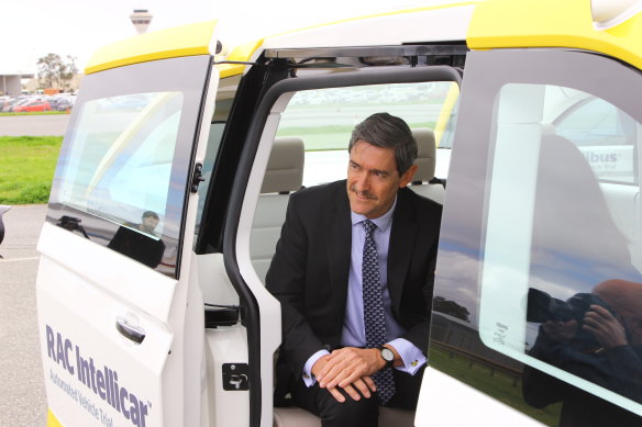 RAC group chief executive Terry Agnew in the Intellicar.