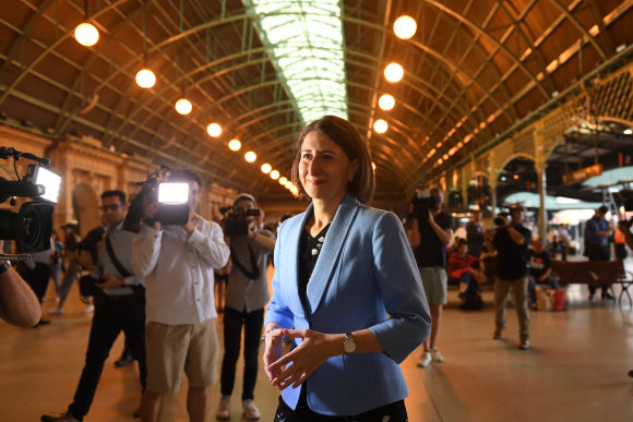 NSW Premier Gladys Berejiklian  announces work on a fast rail network.