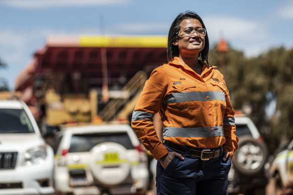 Jeab Risk, an administrator at BHP Whaleback mine in the Pilbara.