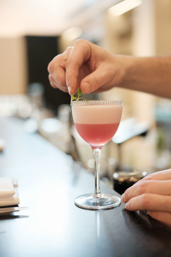 The drinks menu includes cocktails. 