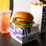 The Classic smashburger with chips and watermelon soda.