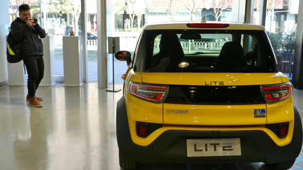 BJEV’s ArcFox Lite in a Beijing showroom.