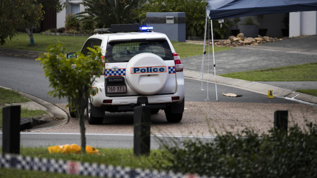 Police cordoned off a large area around the Wakerley home where the shooting unfolded.