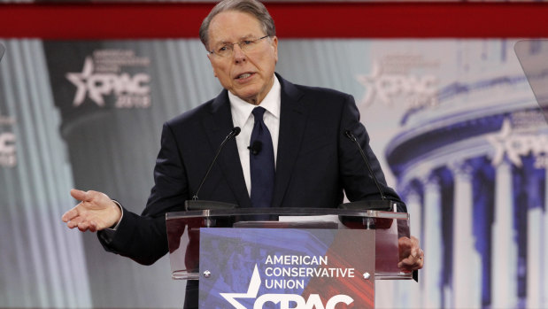 National Rifle Association chief executive Wayne LaPierre said the way to stop a bad guy with a gun was to have a good guy with a gun. 