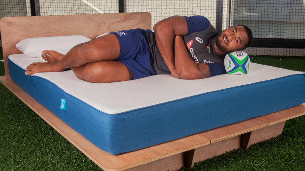 Snug as a bug: Sekope Kepu has been transformed into one of the squad's best performers when it comes to sleep.