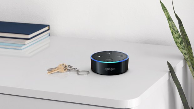 The smaller smart speaker, Echo Dot.