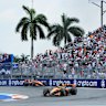 Oscar Piastri and Lando Norris in action in Miami.