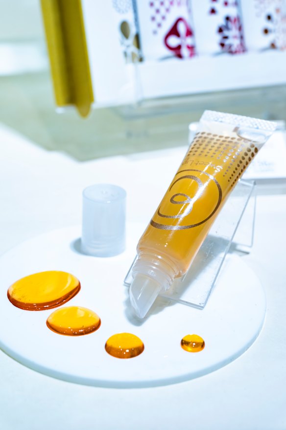 Ameya Eitaro shop at Isetan Shinjuku sell fruit-infused sugar syrups in sleek glass tubes that look luxury lip gloss.