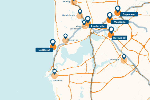 Leederville, Cottesloe, Maylands, Bayswater, and Burswood as the premier locations for transformative transit-oriented development.