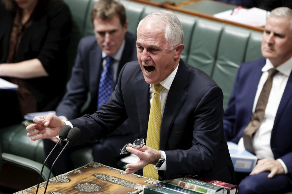 Prime Minister Malcolm Turnbull on the attack during Question Time.